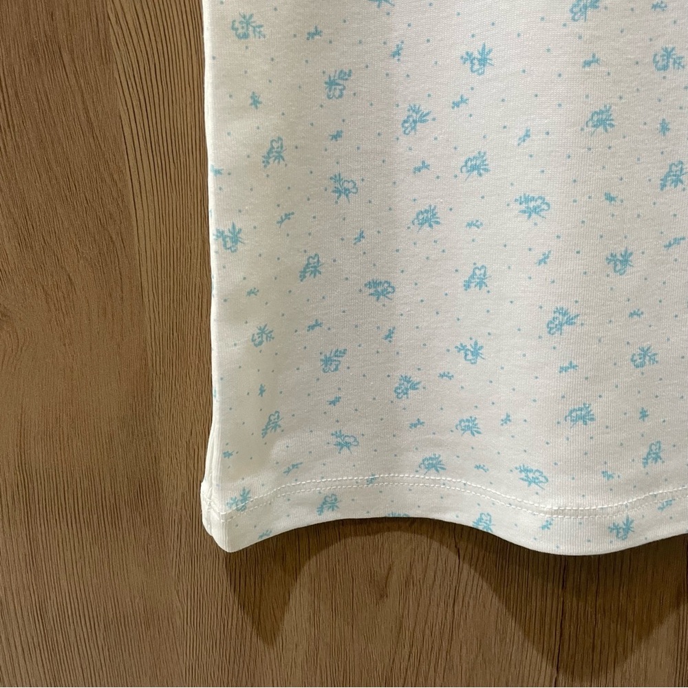 Miu Miu White Tank Top with Light Blue Micro Print - Picture 5 of 6